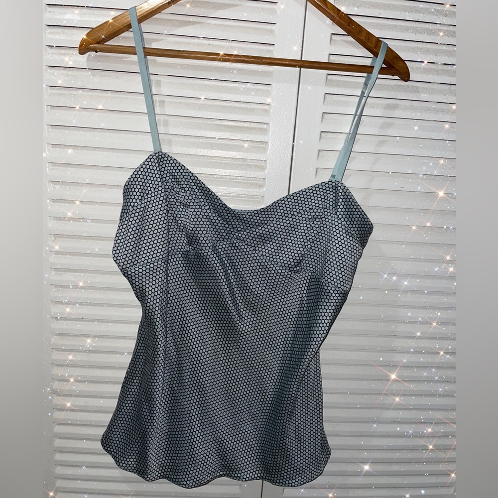 Express Design Studio Silk Tank Top Size Medium Women’s Green Black